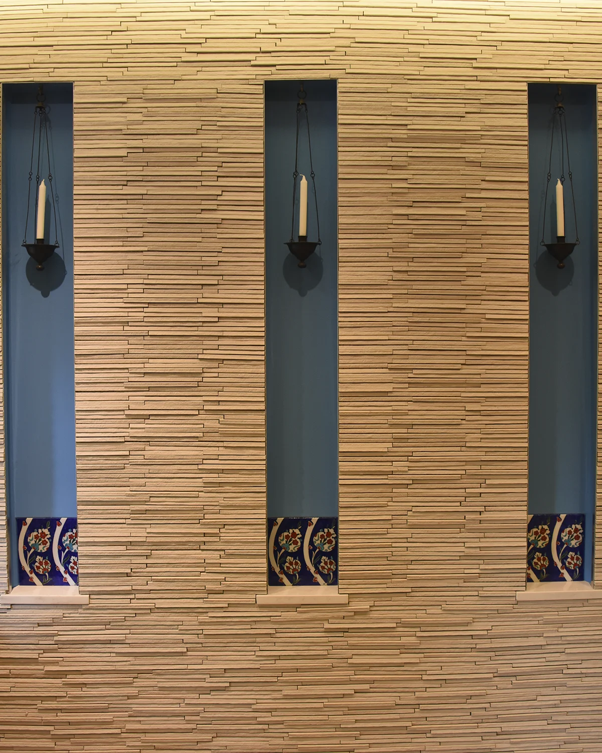 Detail of the wall in the reception area at Rock Creek Endodontics